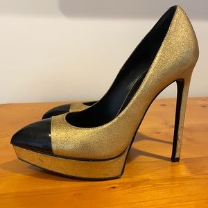 Saint Laurent Gold Pumps